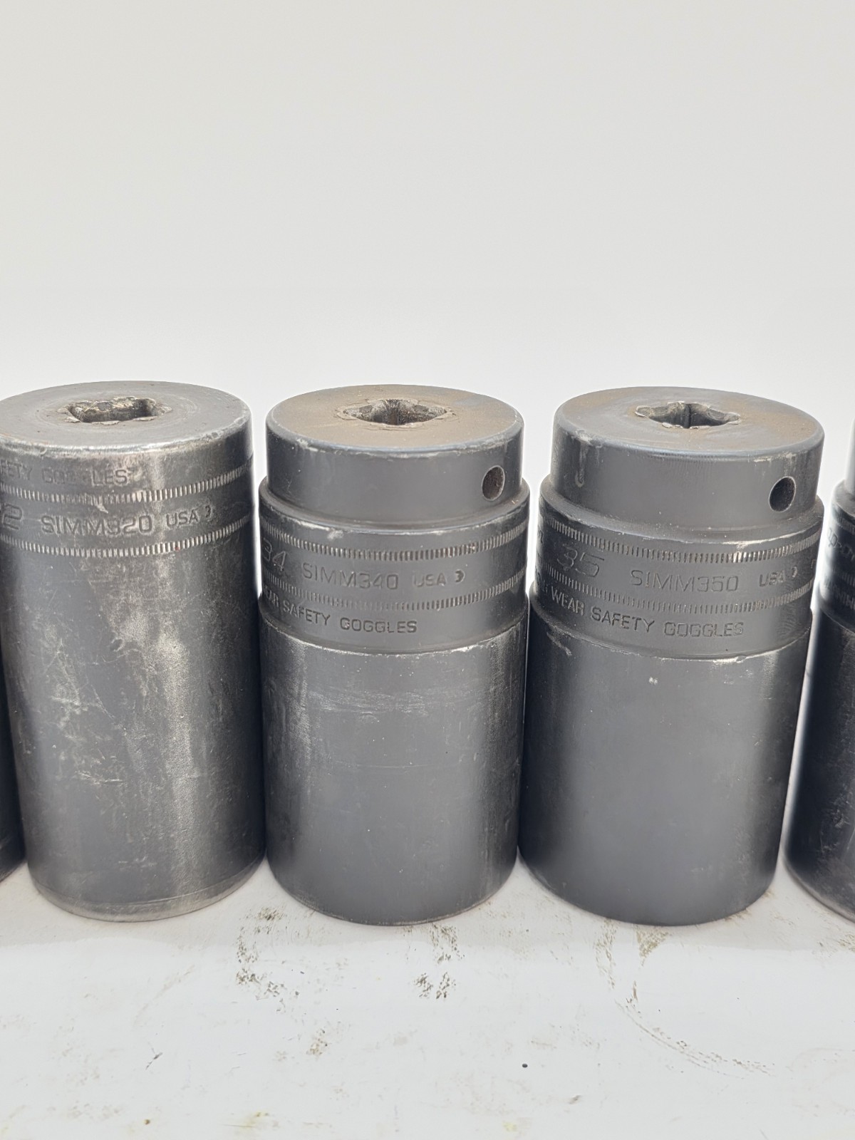 Snap-on 1/2 Drive Sockets 30,32,34,35,36mm Deep Impact 5pc Socket Set Usa