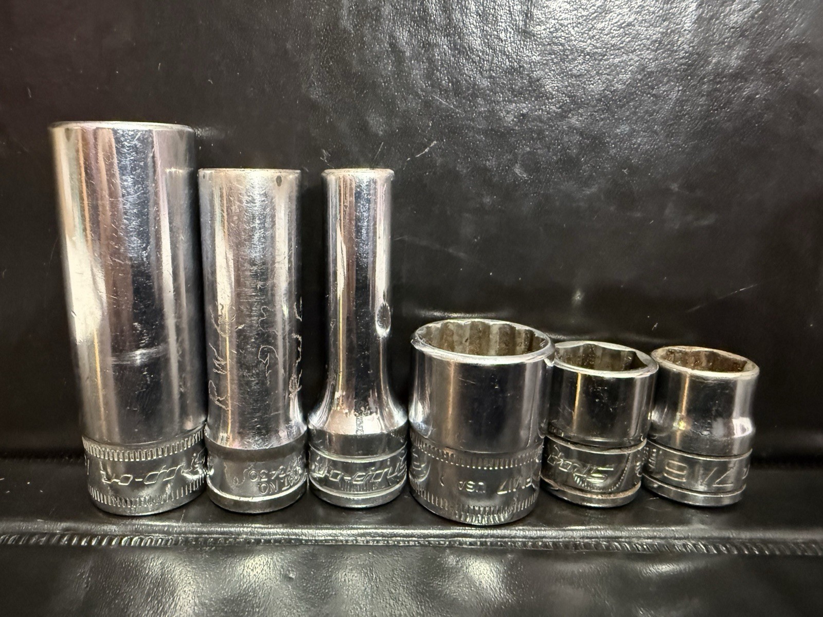 Lot of 6 Snap-On 3/8 Drive Socket Set – Metric & Standard Sizes
