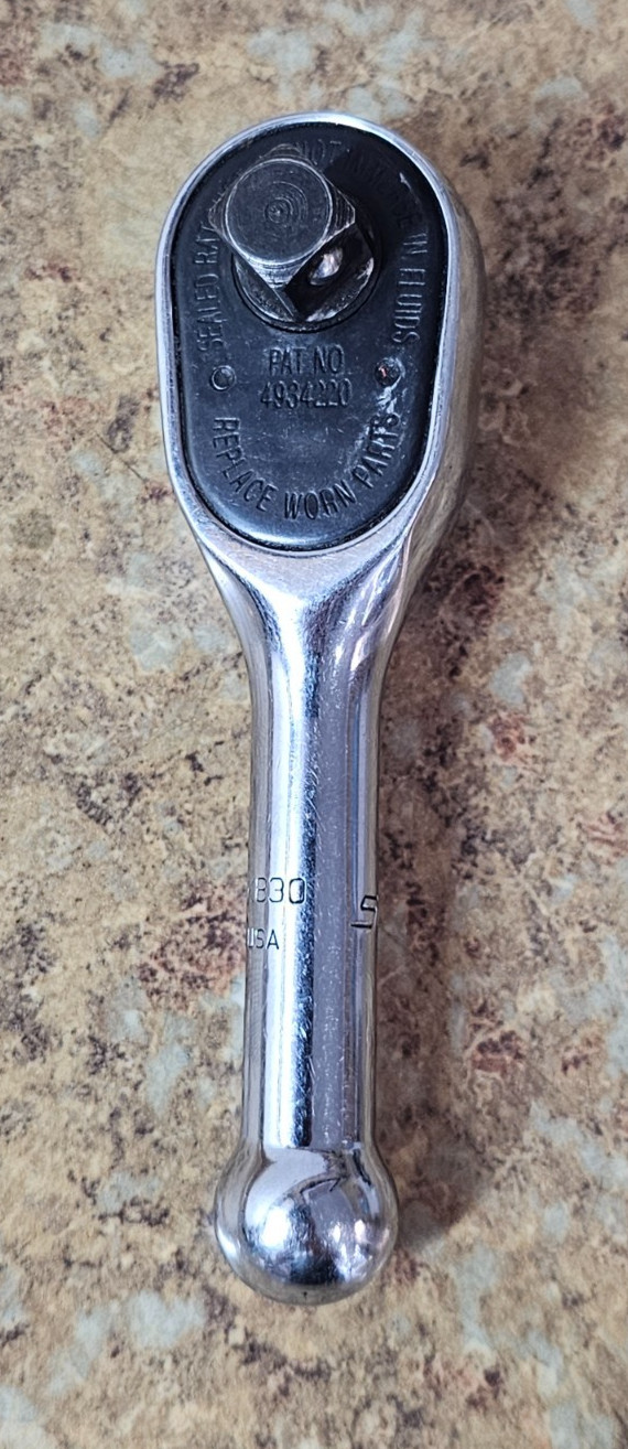 Snap-on Tools USA 3/8″ Drive Chrome Stubby Short 4″ Long Ratchet FK830