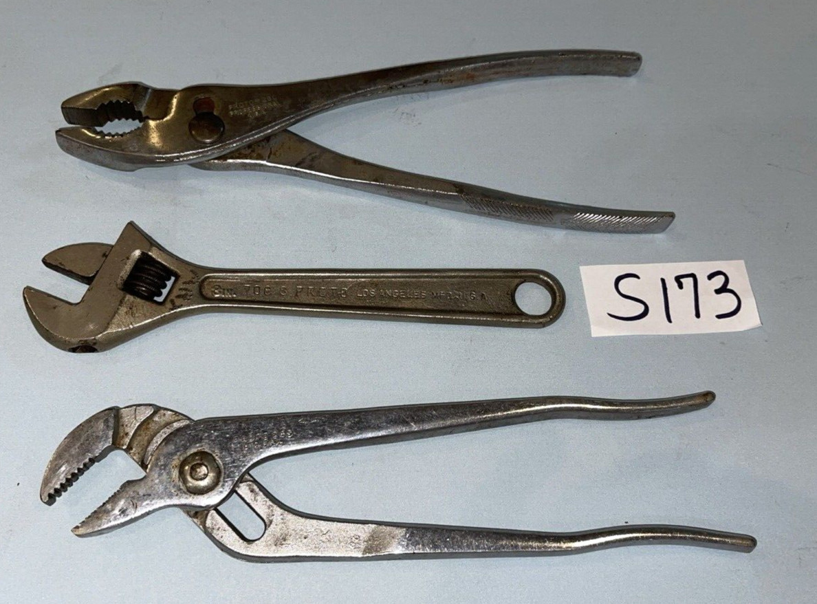PROTO TOOLS 3 PIECE ALLIGATOR, SLIP JOINT PLIERS & CRESCENT STYLE WRENCH