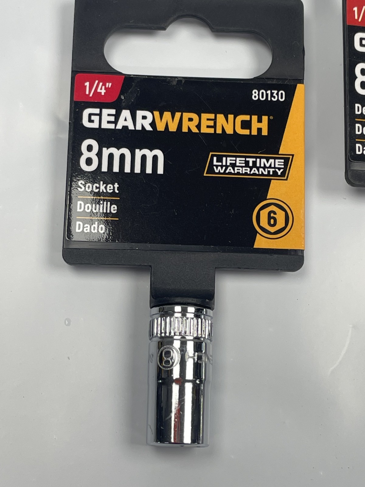 8mm GearWrench 3/8 and 1/4″ Drive Short Well Polished Socket 6 point ; 2 pack