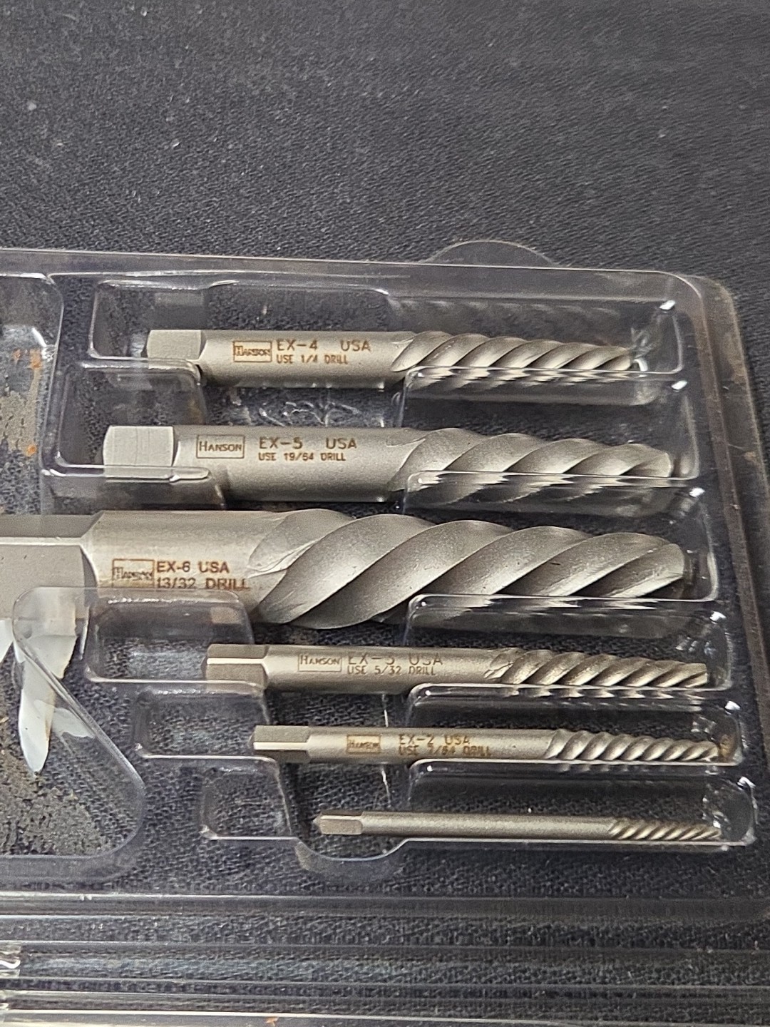 6 PIECE SCREW EXTRACTOR SET IRWIN HANSON #53545 SPIRAL FLUTE EX1-EX6 – USA