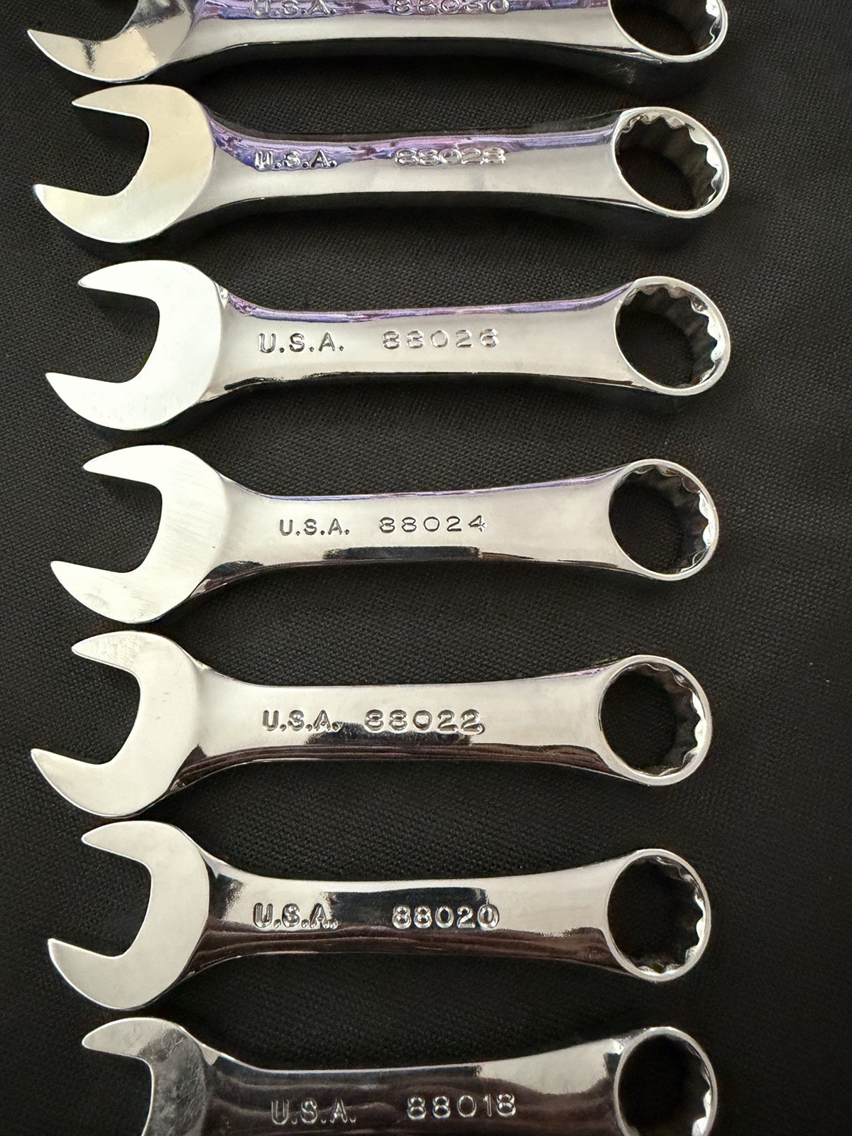 SK 11 PC SAE Stubby 12 Point Chrome Wrench Set 3/8-1-88012-88032- SuperKrome