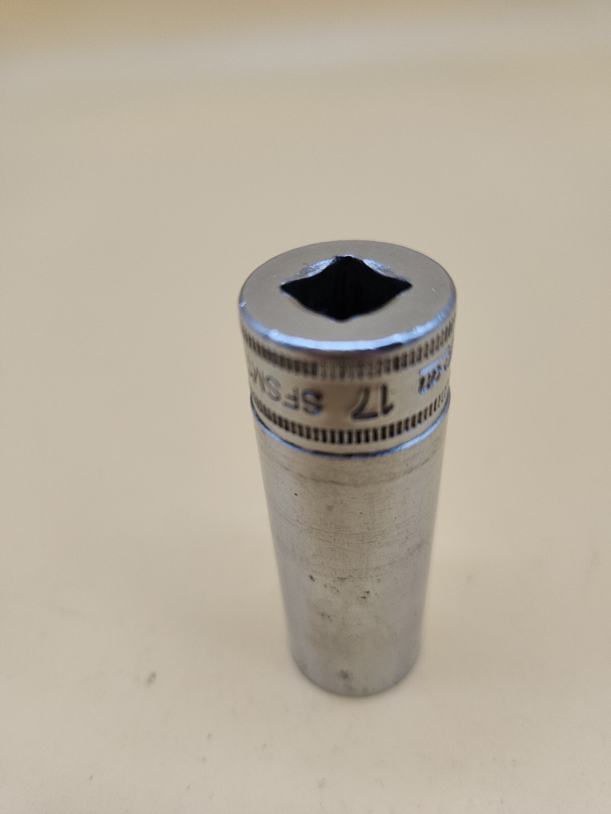 Snap-on Tools SFSM17 3/8″ Drive 17mm Metric 6 Point Deep Chrome Socket USA