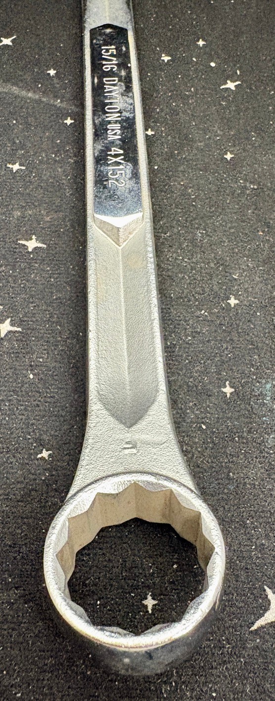 VTG Dayton 15/16″ 12 Point Combination Wrench Chrome Plated Steel 4×152 USA