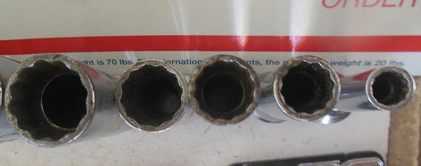 SNAP-ON 3/8″ DRIVE 9PC SAE 12PT DEEP SOCKET SET 3/8″-7/8″ NO. SF-081 TO SF-281
