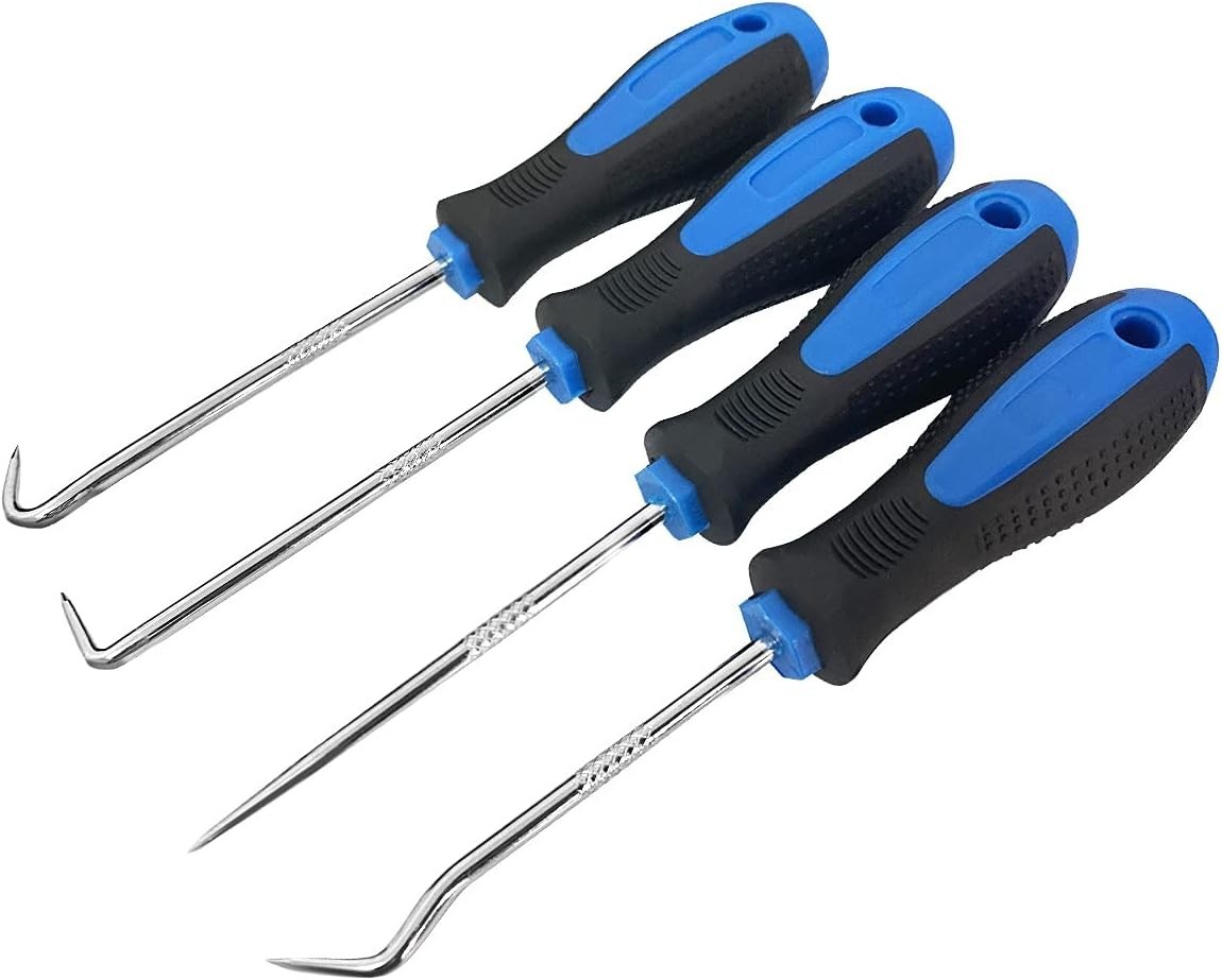 Compact 4-Piece Hook and Pick Set in Blue – Rustproof and Corrosion-Proof Design