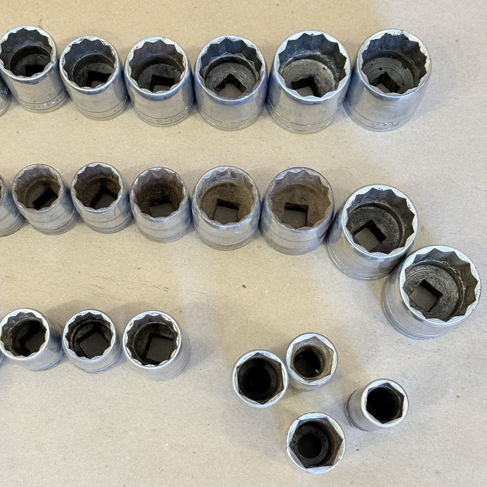 Vintage SK Tools 1/2″ Drive SAE Socket Sets 7/16″ to 1-1/4″ USA Made