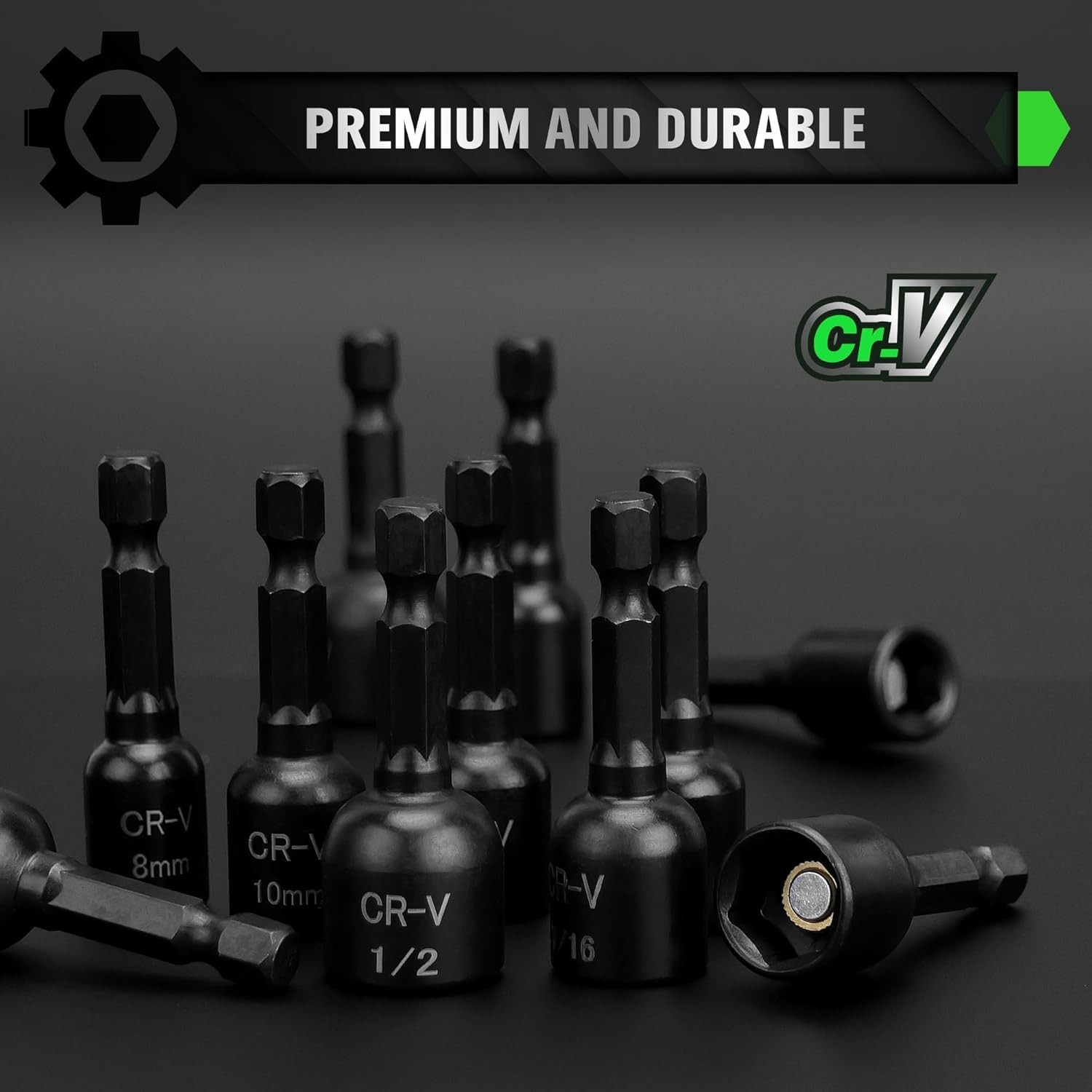 20-Piece Magnetic Nut Driver Set, Metric & SAE 1/4″ Hex Shank, Drill Socket Set,