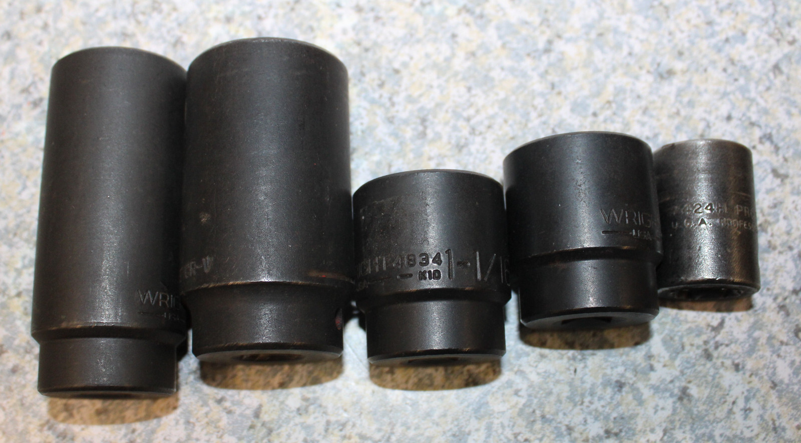 5- Wright x 3, Pittsburg & Proto Sockets – 1/2″ drive 6 & 12 Point