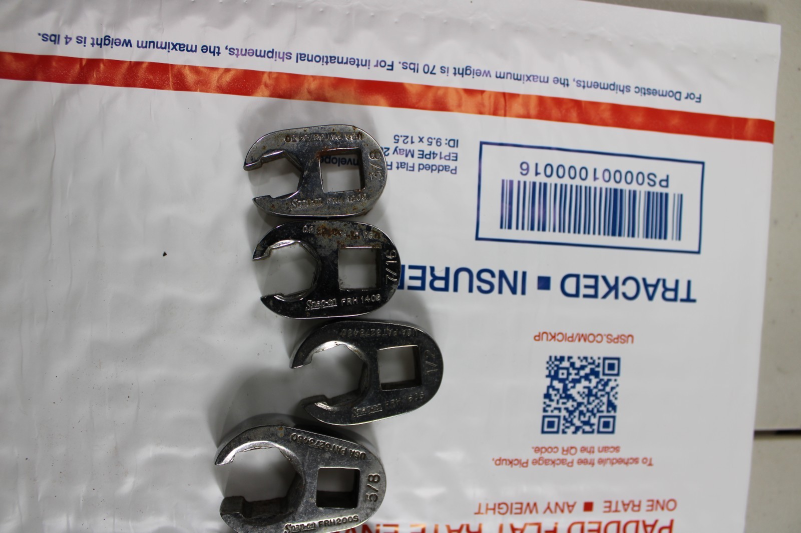 #bn508 SNAP-ON 3/8″ DRIVE SAE 6PT FLARE NUT CROWFOOT WRENCH SET 3/8-3/4″ 207SFRH