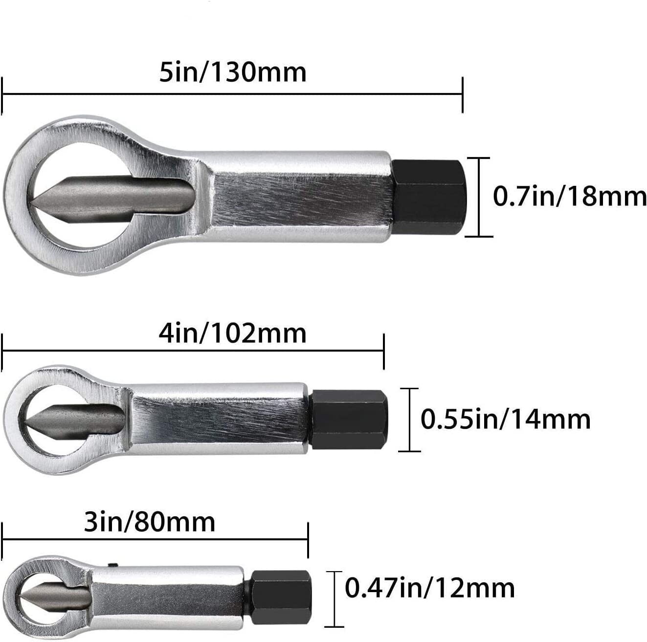 3-Pieces Nut Splitter Tool for Damaged Nut Remover, 5/16″-7/8″ (9mm-22mm)