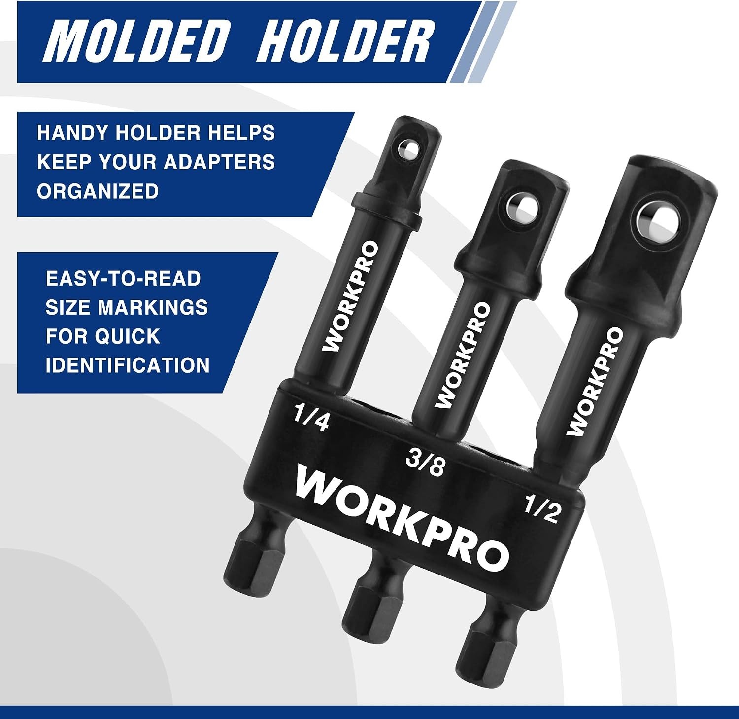 1/4, 3/8, & 1/2-Inch Socket Extension Set with Holder – 3-Piece Tool Kit