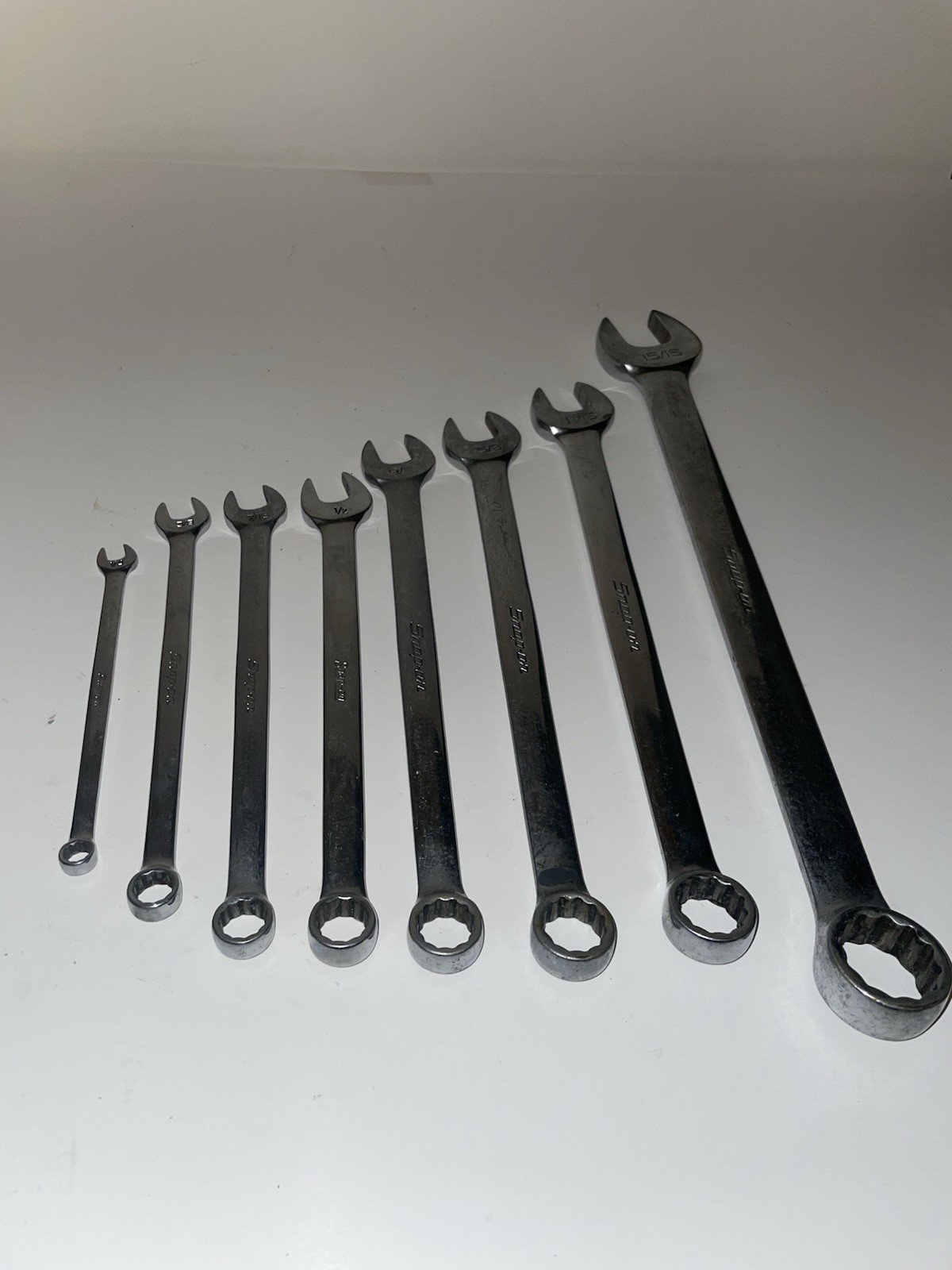 Snap-on 8 pc SAE Combination Wrenches 1/4” – 15-16″ OEX8-OEX30 Incomplete Set