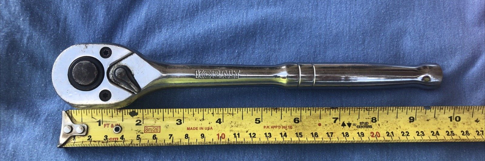 Kobalt 1/2 Inch Drive No. 337309 0916 Ratchet 10 Inches Long With Quick Release
