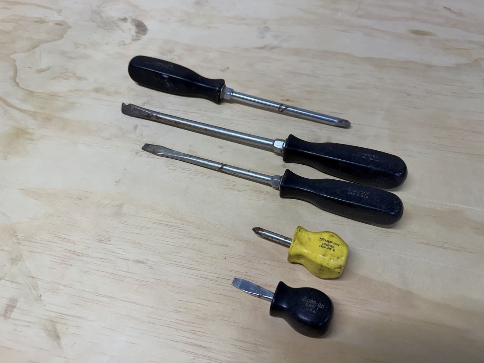 Vintage, Snap-On Tool Lot, USA, SSDM Screwdriver, SSDM Stubby Yellow Black