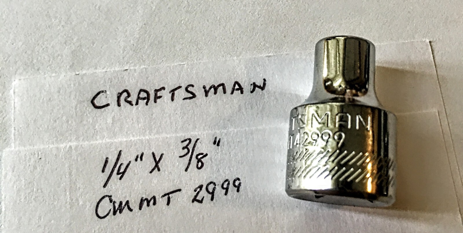 Craftsman 1/4″ x 3/8″ Dr 6 Pt Standard Shallow Socket CMMT 42999