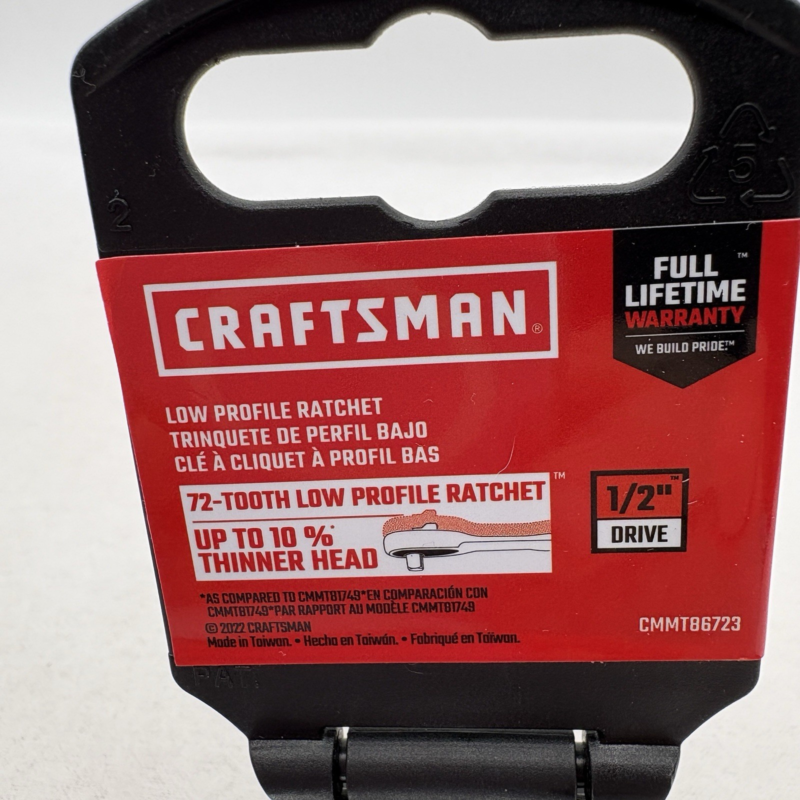 Craftsman 1/2″ drive 72 tooth low profile ratchet CMMT86723