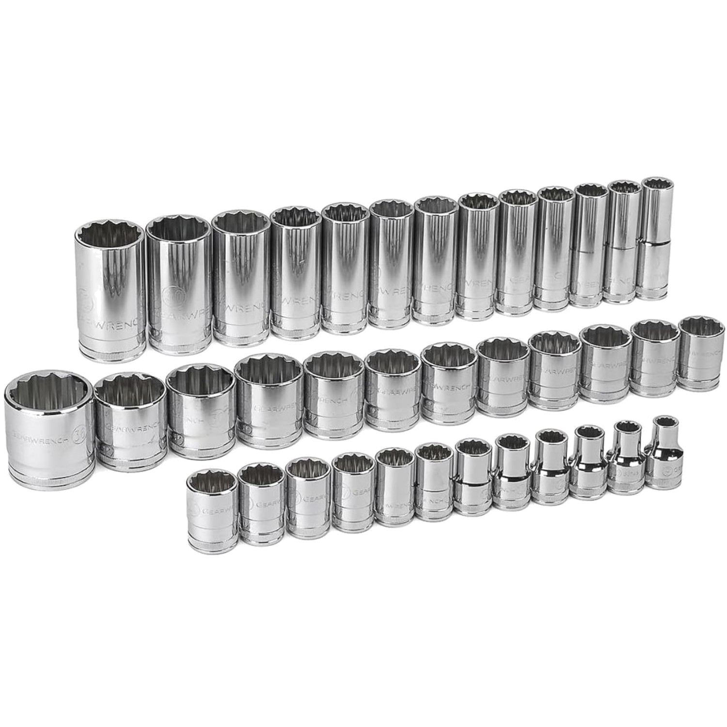 Metric Socket Set with 12 Point Standard & Deep Sockets