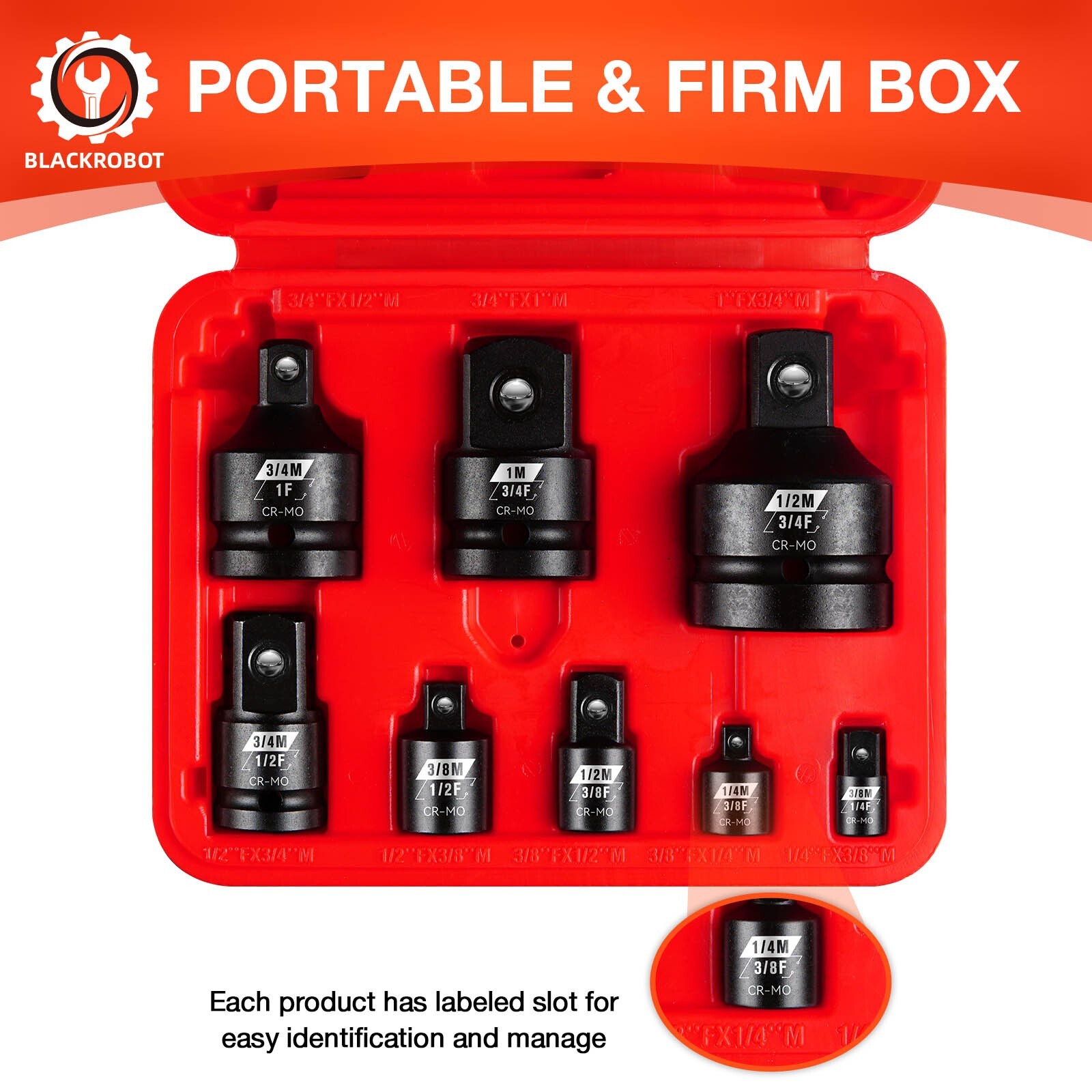 43 Piece Set, Including Drive Deep Impact Socket & Drive Socket Adapter Set