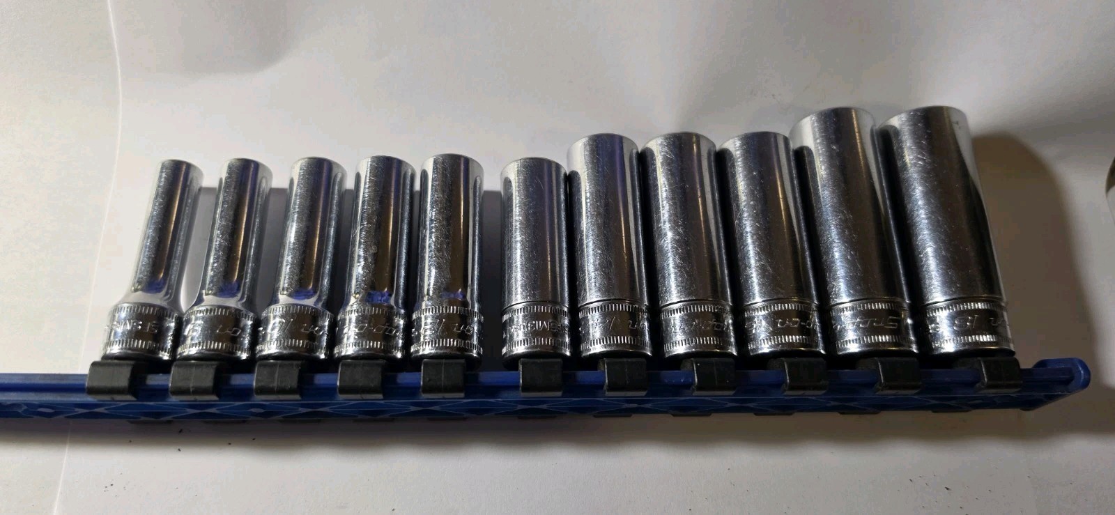 Snap-on 11pc 3/8″ Drive 6-Point Metric Flank Drive® Deep Socket Set (8-18mm)