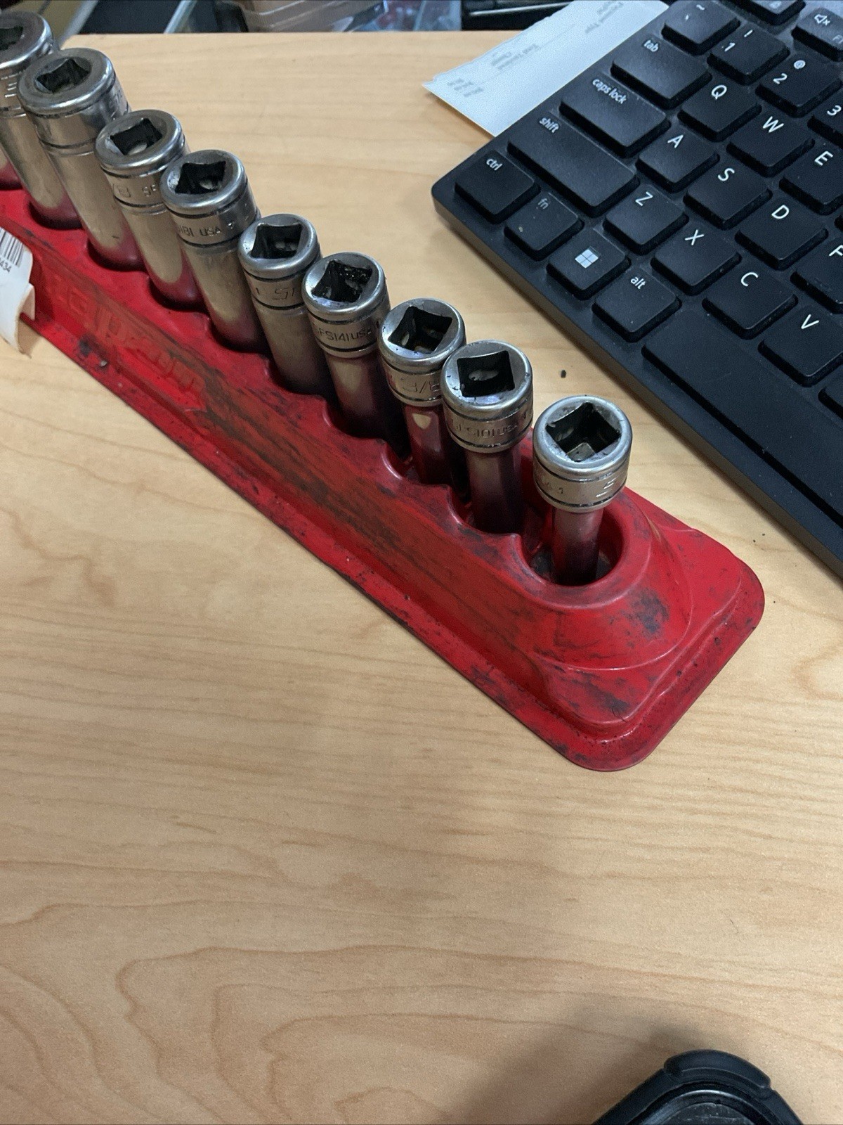 Snap On SAE Deep Socket Set 3/8″ Drive 6 Point 11pc W/ Magnetic Tray 211SFSY