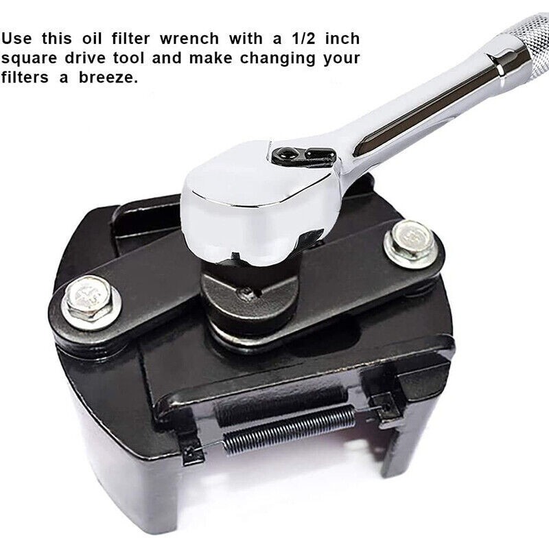 Auto Universal Adjustable 1/2″ Oil Filter Wrench Set for 60mm-80mm Removal Tool