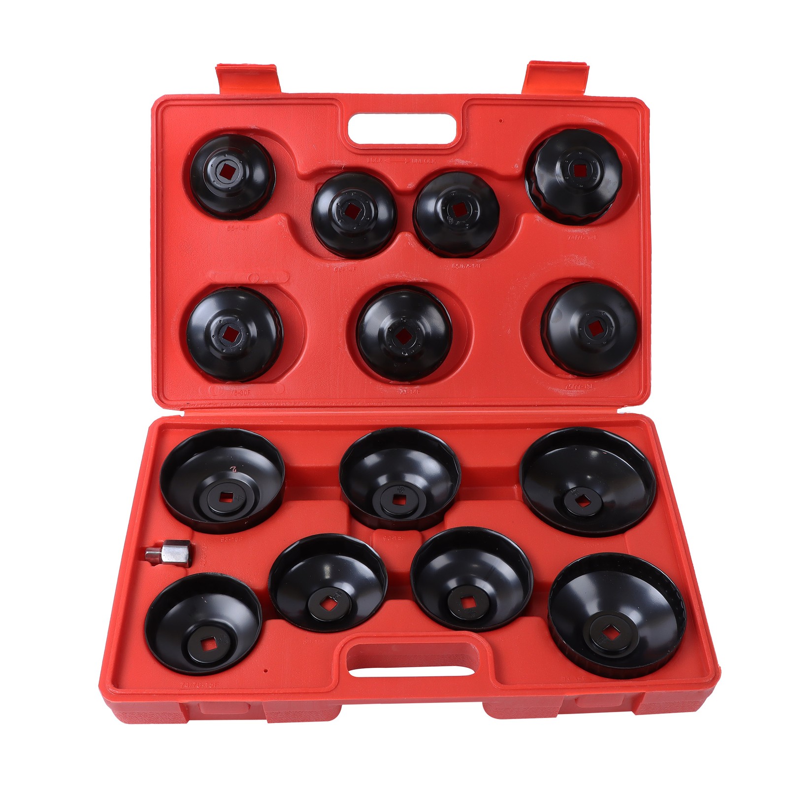 Cup Type Oil Filter Cap Wrench Socket Removal Tool Set 65-14F to 100-15F 14pcs