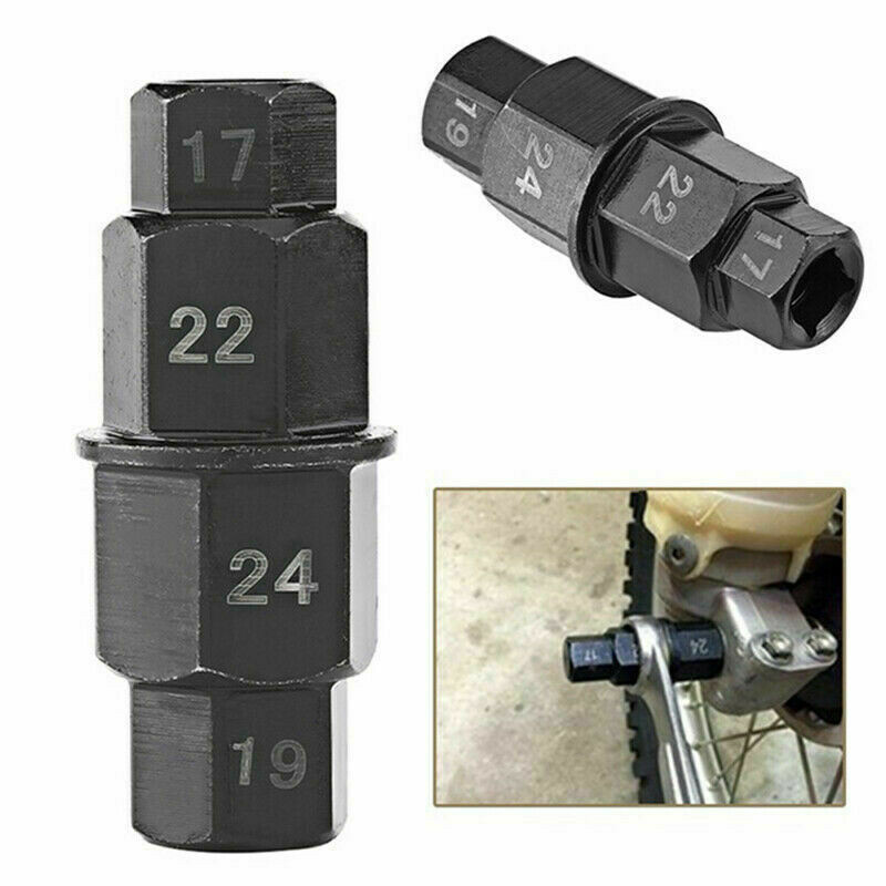 17 19 22 24mm Axle Hex Allen Spindle Driver Tool Socket Adapter Motorcycle TK23