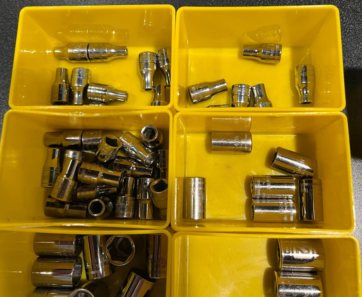 Craftsman Made in USA 230 Socket Lot – 1/4 Drive Metric SAE Cleaned Resale Ready