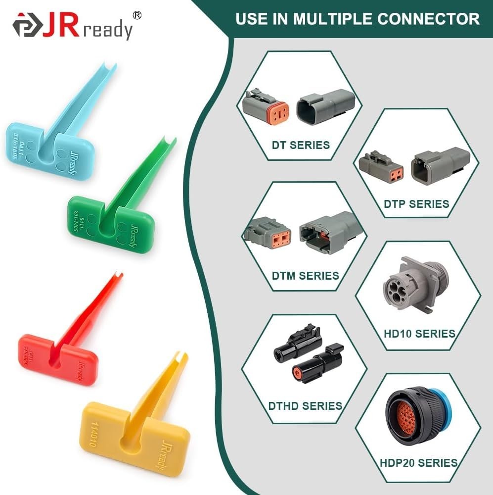 6-Piece Plastic Terminal Removal Tool Kit for Connectors, 12-22 AWG