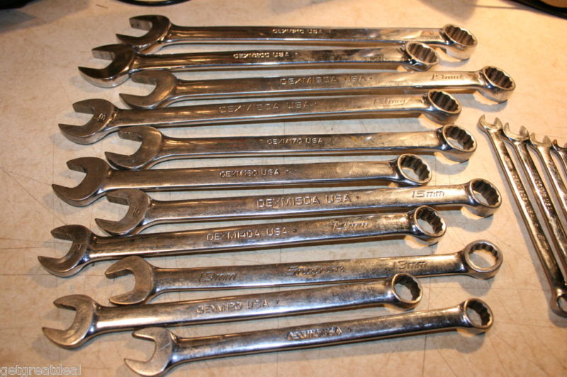Snap-On tools Standard & SHORT Length Metric Wrench Set 21-8MM 15pcs
