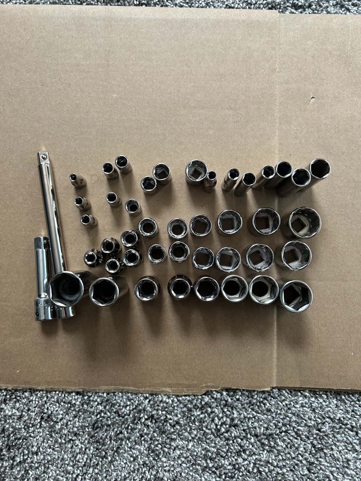 CRAFTSMAN USA VINTAGE LASER ETCHED SAE SOCKET LOT 6+12 POINT SOCKETS 40+ PIECES