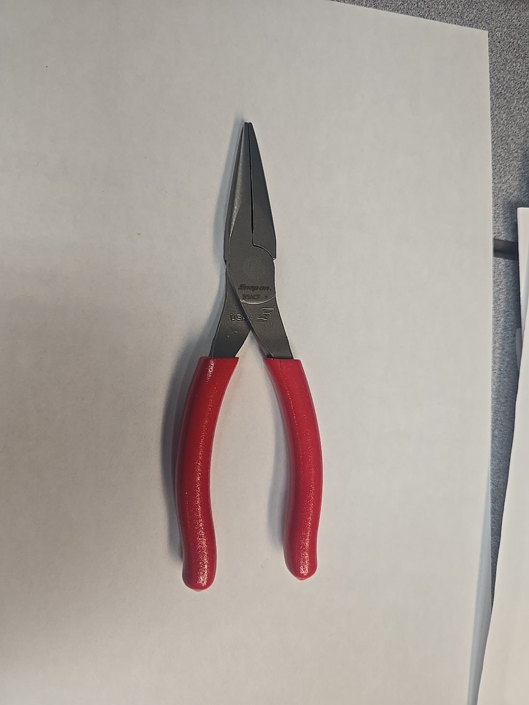 Snap on Tools USA NEW RED Soft Grip 6″ Needle Nose Pliers 95ACF