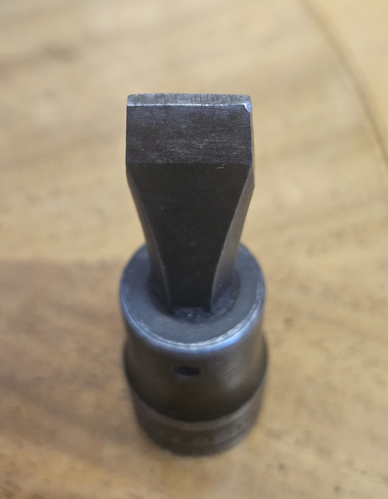 VTG 1966 Snap-on 1/2″ drive Black 7/16″ Flat Screwdriver Bit Socket PSW284A EC!