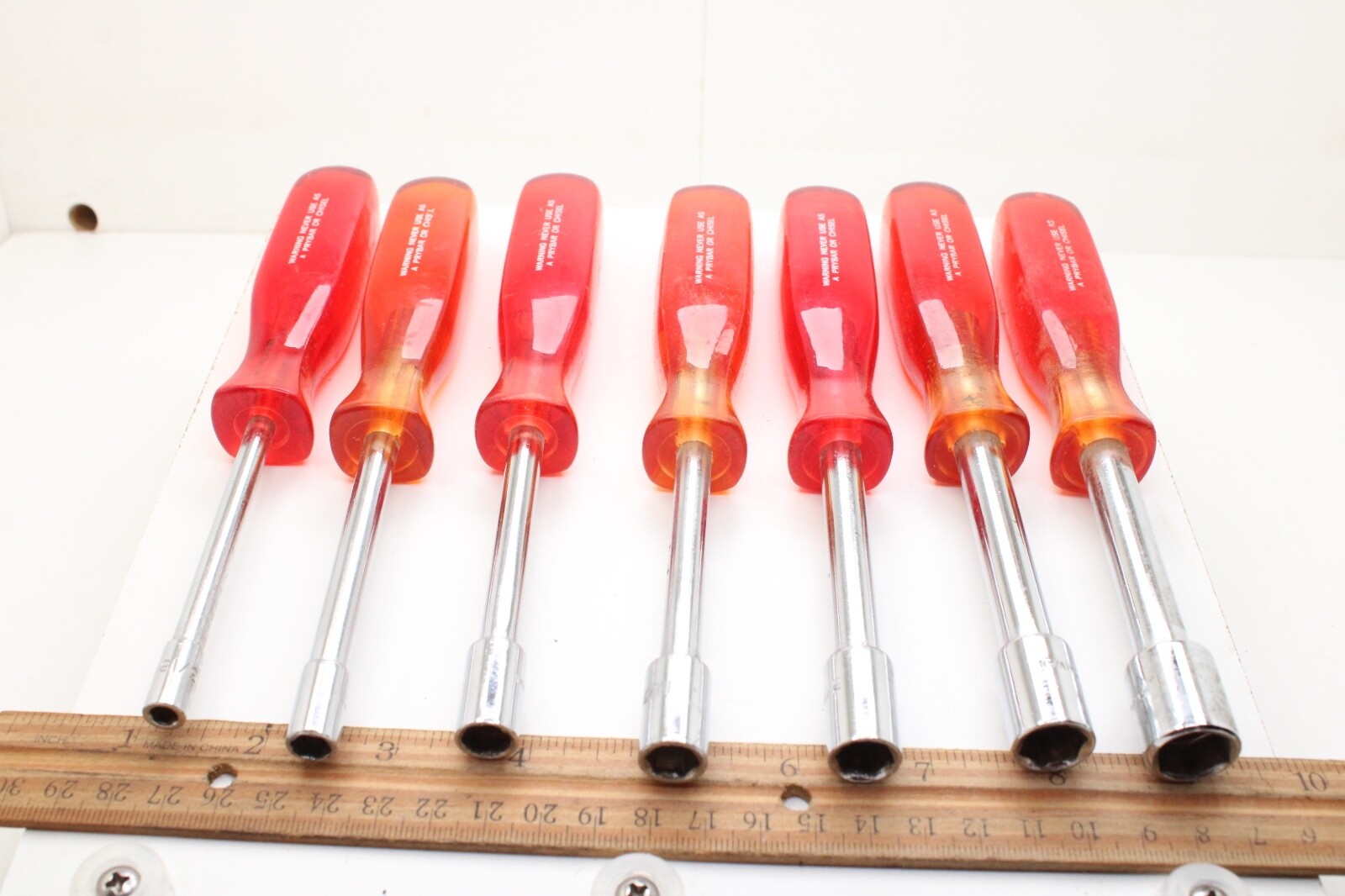 Unbranded Nut Drivers SAE 7 Pc. Set 1/2” 7/16” 3/8” 11/32” 5/16” 1/4” 3/16”
