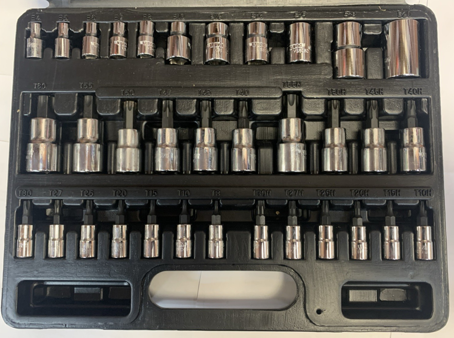 VIM pc torx TMS34PF. 34pc Master Torx/ E-Torx/ Star Bit SockeT set. (b4)