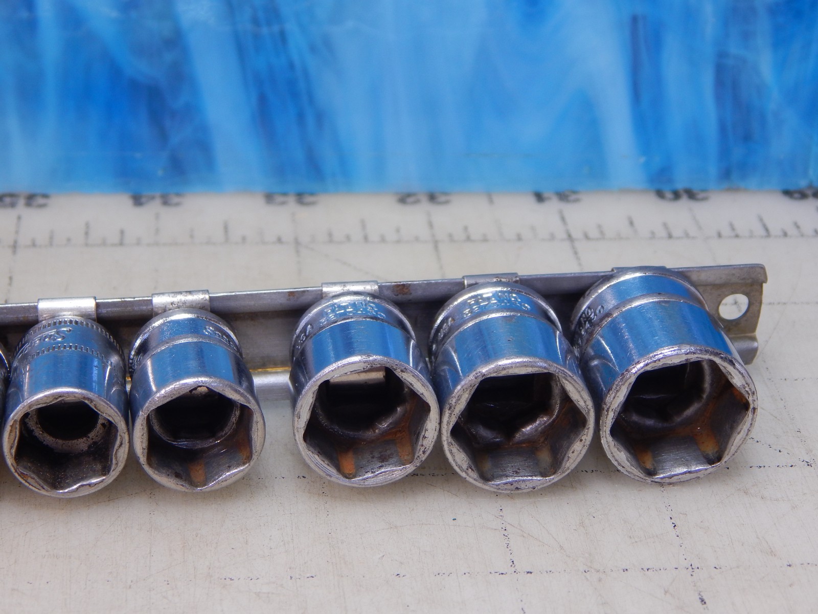 Snapon socket set 3/8″ dr. FSM series, Metric 6 point W/ A269 Rail, 6-14, 16-18