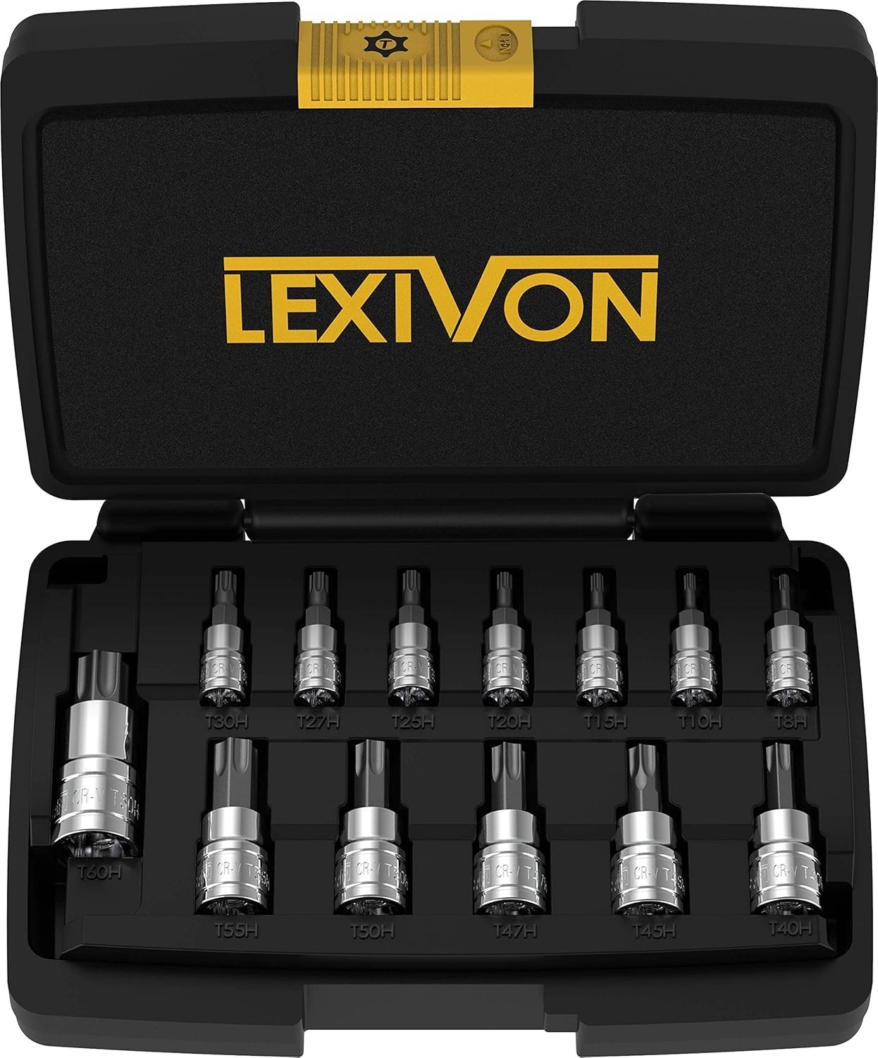 Durable 13-Piece Tamper Resistant Torx Socket Set – Chrome Finish & Storage Case