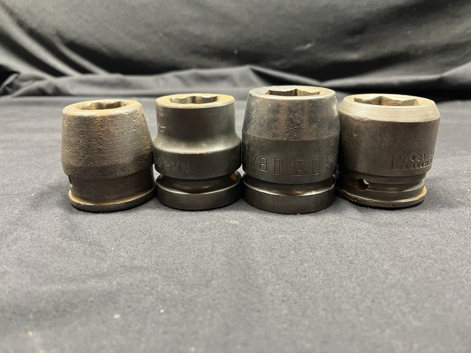 Various Large SAE Impact 6 Point 1” Drive Sockets -ARMSTRONG, Proto MISC.