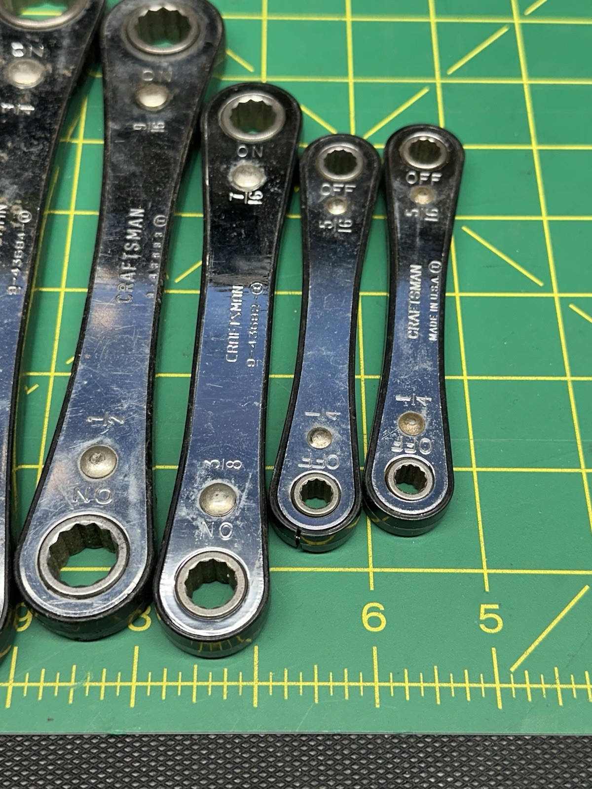 Lot Of 8 VTG Craftsman Double Box End Ratcheting Wrenches Circle «i»