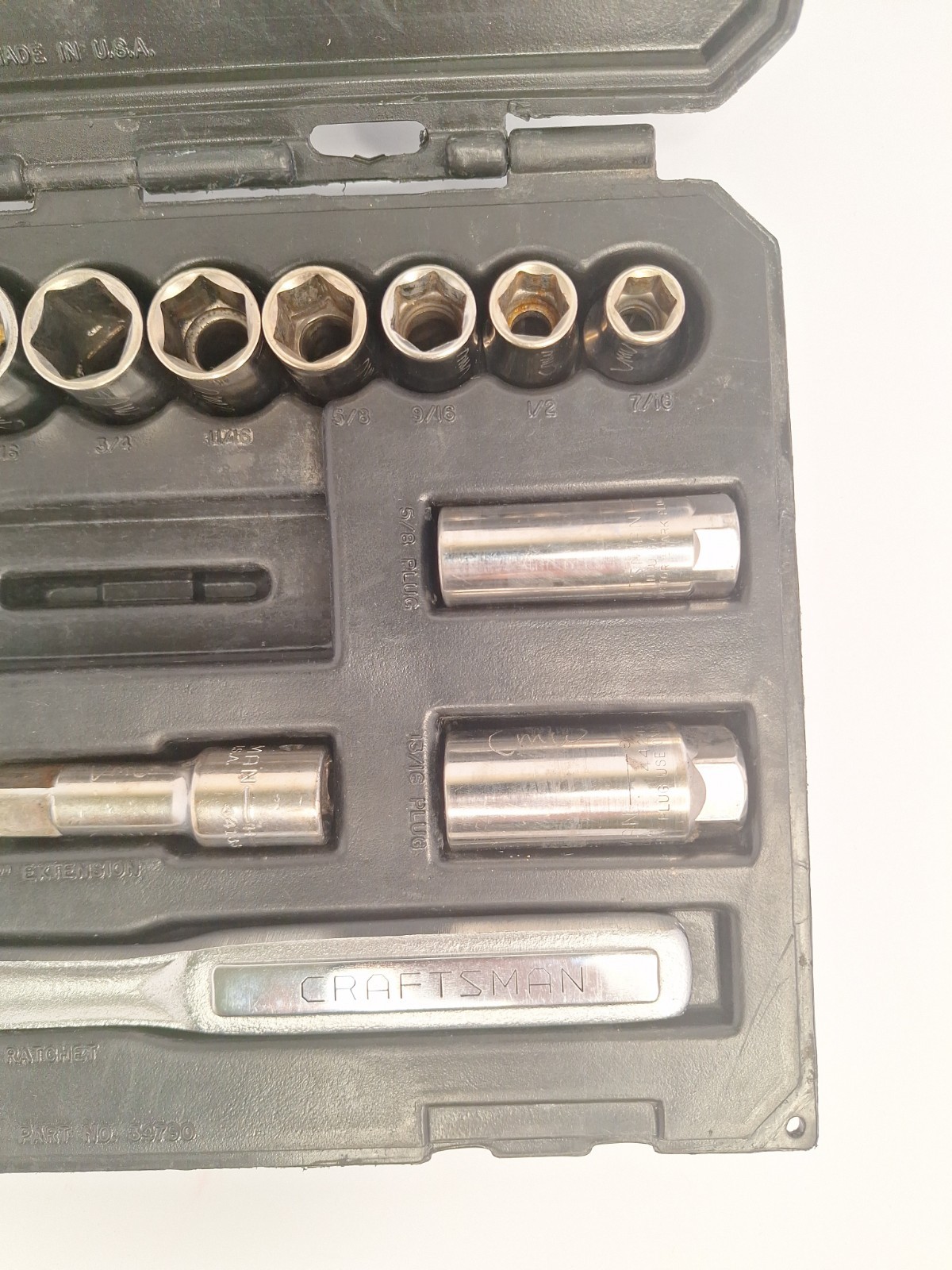 Craftsman USA 16 PC 1/2″ Drive 6 Point SAE Socket Set With Case #34790*READ*