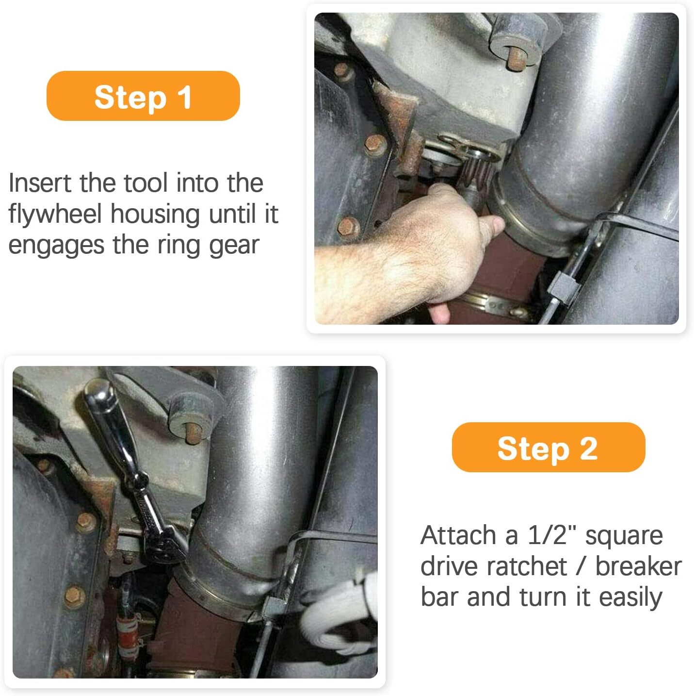 Engine Barring/Rotating Tool for Cummins 8.3L 5.9L 6.7L Diesels & Dodge Black