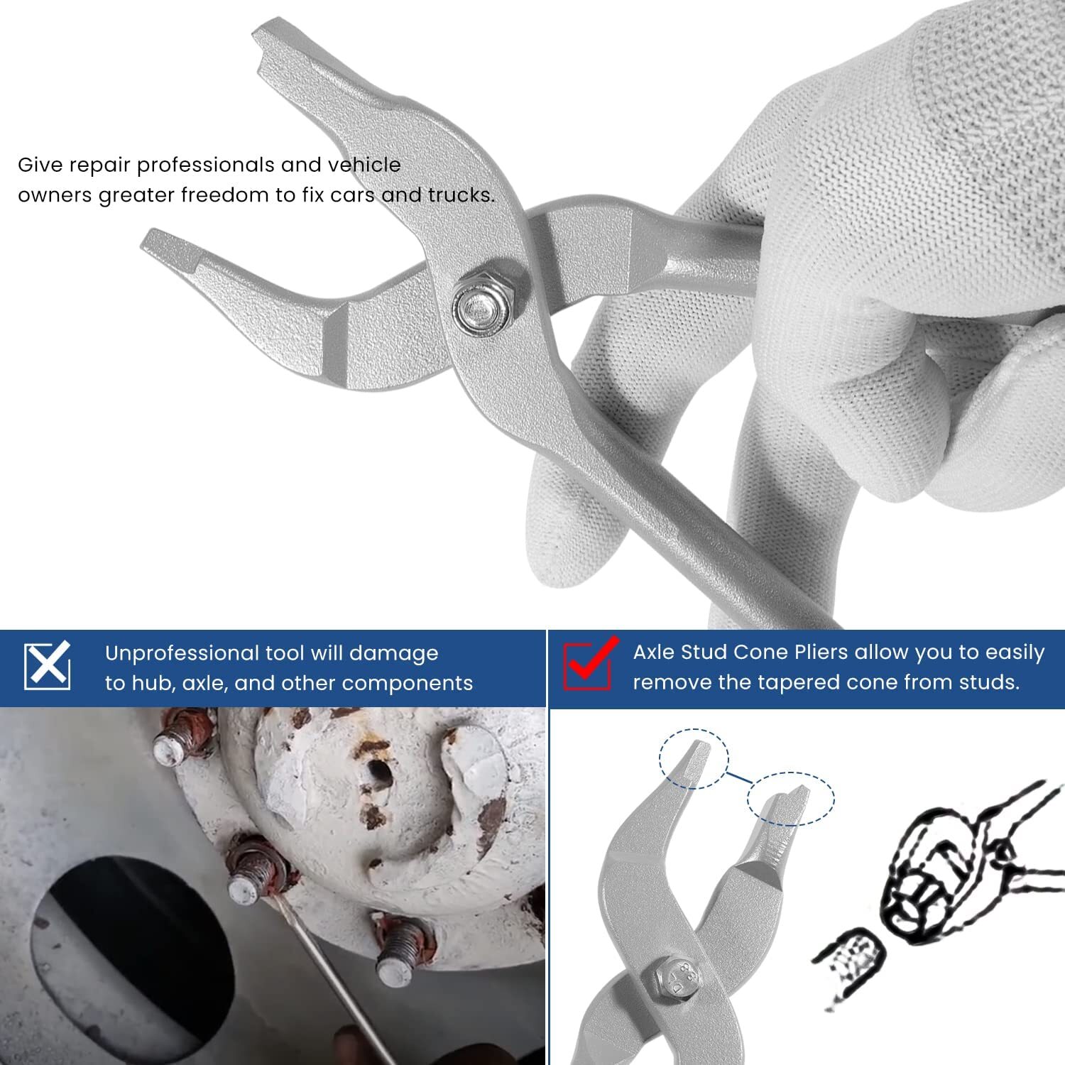 Axle Stud Cone Pliers Rear Axle Removal Tool 7077 for Medium Heavy Duty Trucks