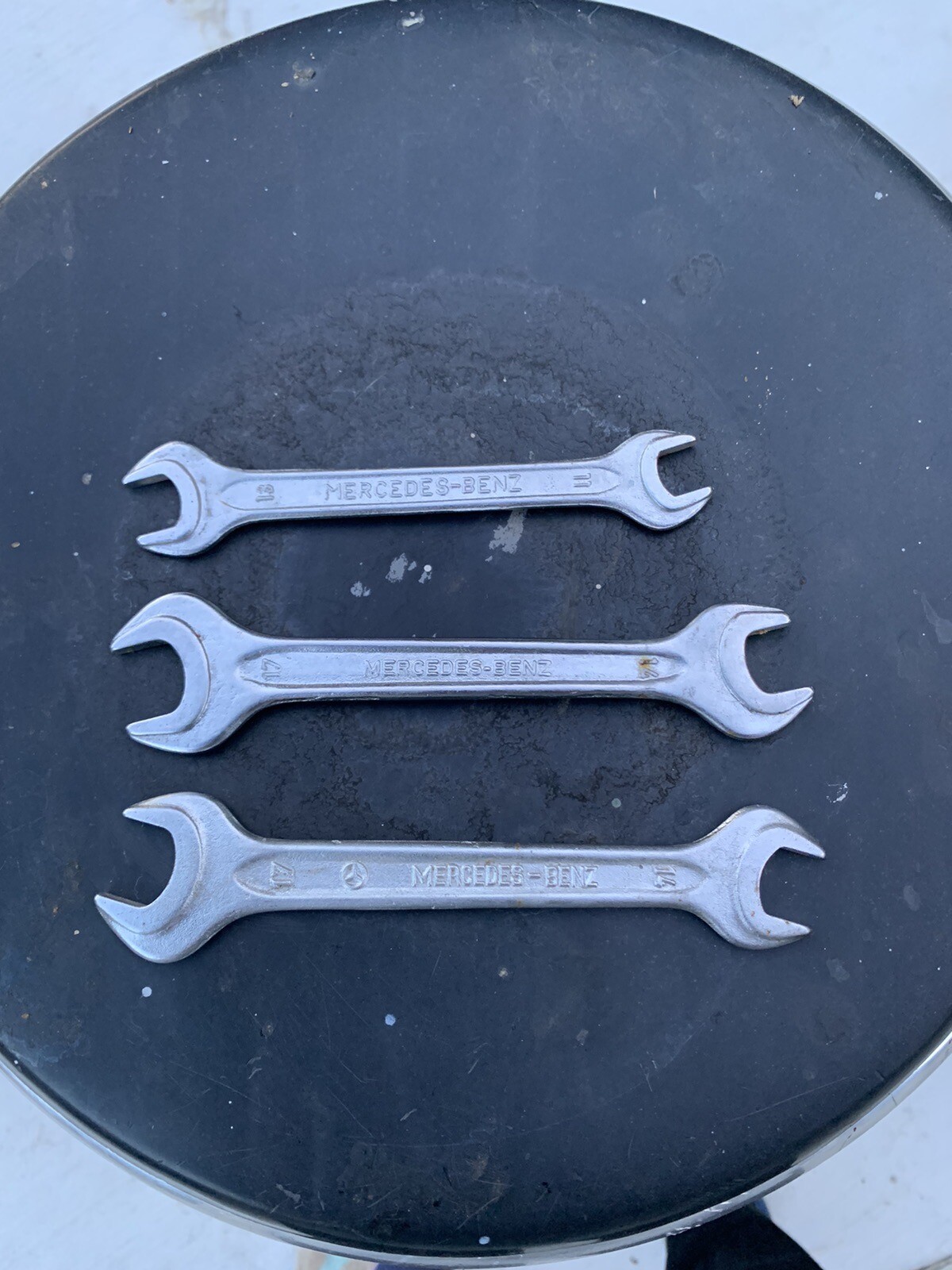 Mercedes Benz Used Open End Wrenches Size (2)-14/17 Heyco and 11/13 Unior #895