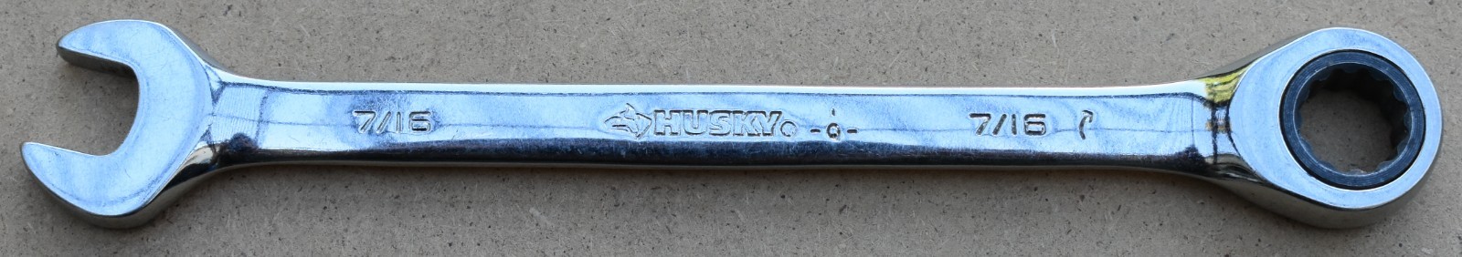 HUSKY TOOLS, 7/16″ SAE 12-POINT OPEN/BOX END RATCHETING WRENCH