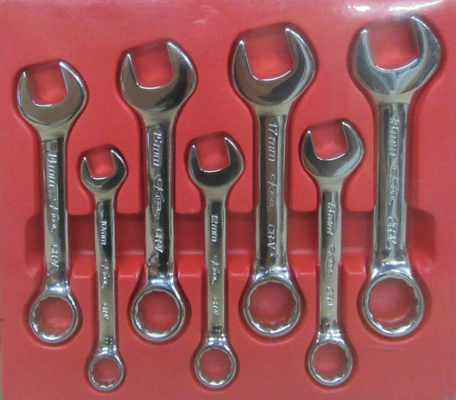 K TOOL INTERNATIONAL KTI-41700 7 PIECE METRIC SHORT COMBINATION WRENCH SET