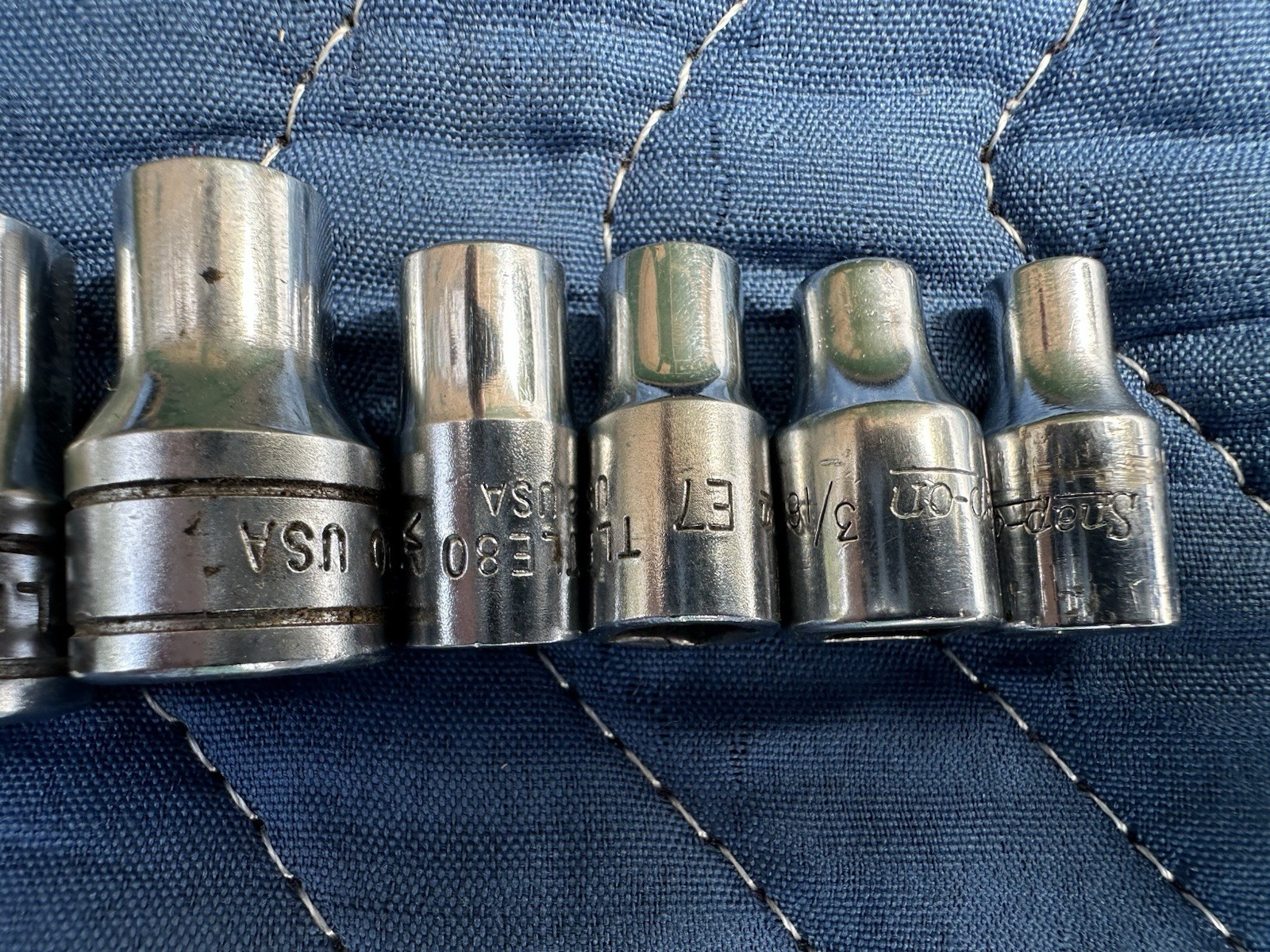 Snap-on FLE/TLE 8 Piece 1/4″ 3/8″ Drive Inverse Torx Socket Set USA E5 to E16