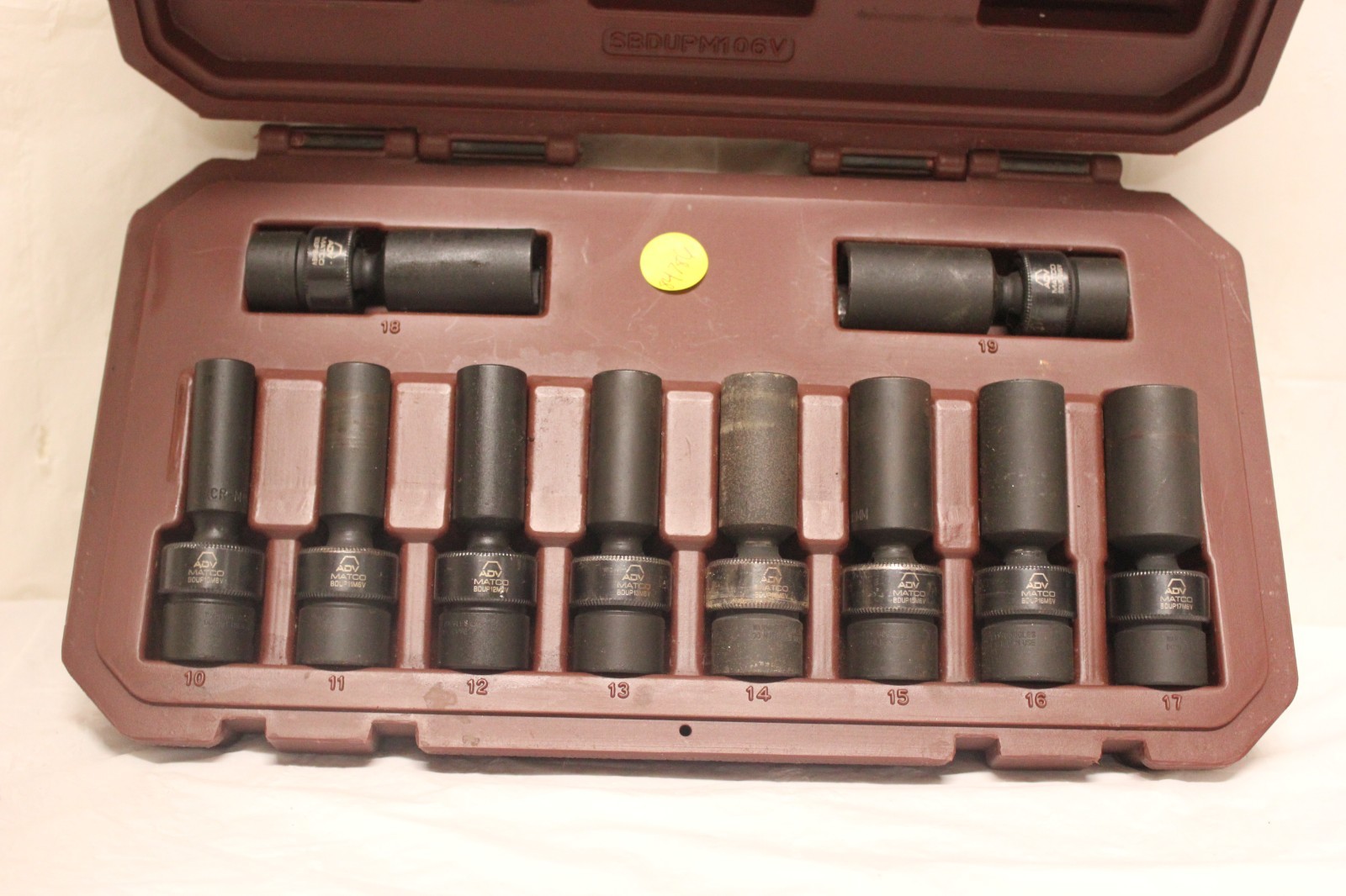 Matco Tools SBDUPM106V 10pc 3/8″ Dr Metric 6 Pt ADV Swivel Impact Socket Set C2