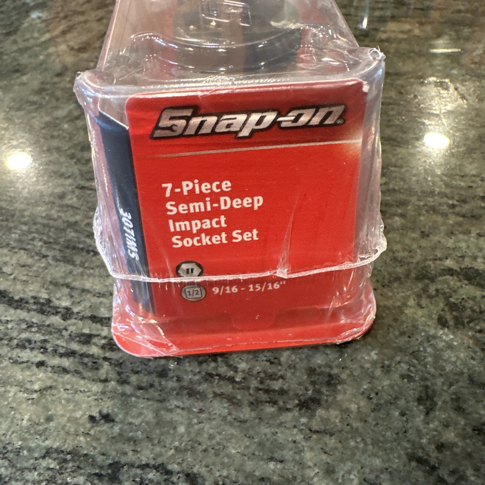 Snap On 307ims 7 pc 1/2” drive semi deep impact socket set sealed 9/16-15/16